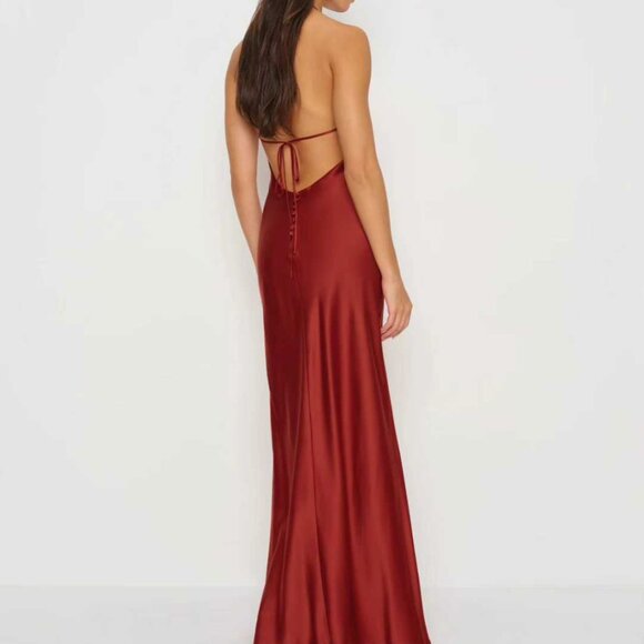 BEST Reformation Jeany Silk Maxi Dress Gown Small Sangre Red Holiday Party - Picture 11 of 12